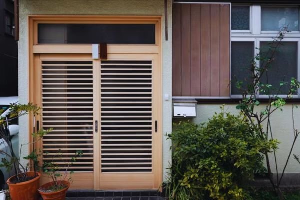 Wooden Blinds for the Door