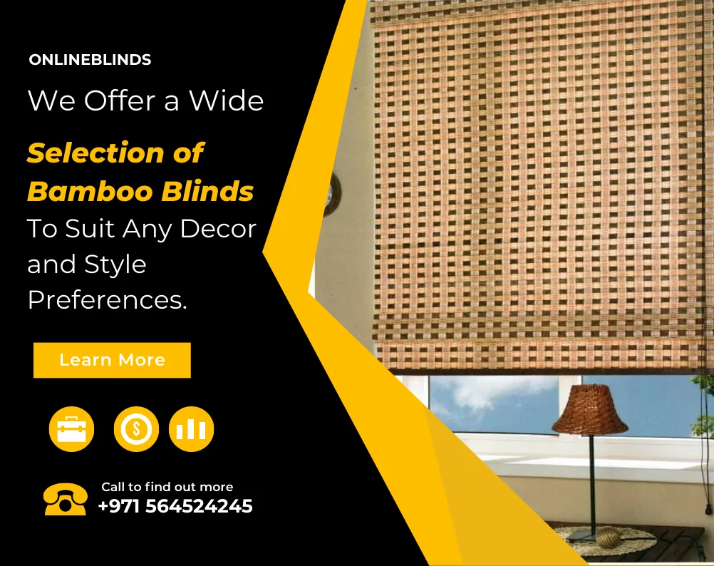 custom wood Bamboo Blinds Shop Dubai