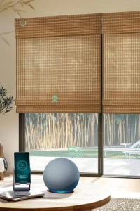 Natural Bamboo Blinds Enhancing Office Light Control in Dubai