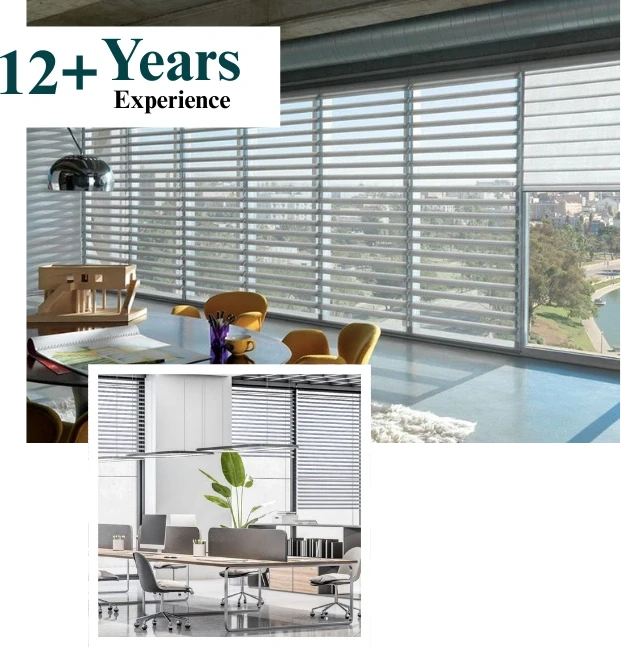 Modern office blinds adding style and privacy