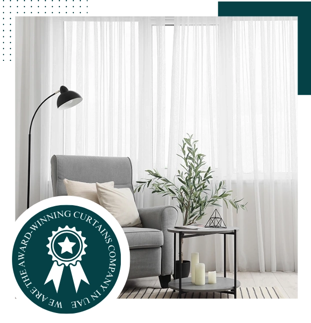 Custom white curtains Dubai