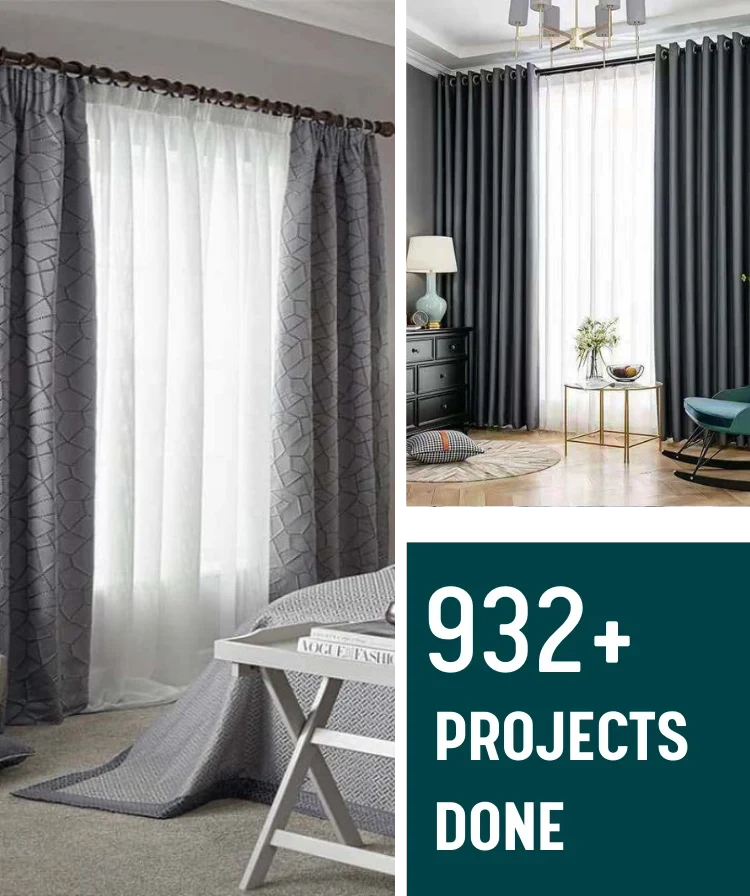Grey blackout eyelet window curtains