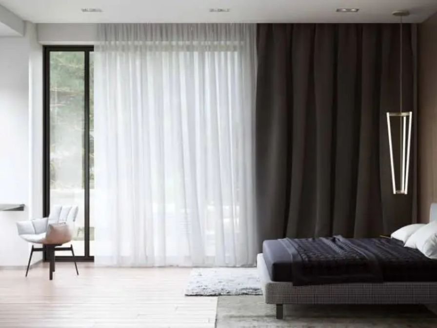 Sheer and blackout bedroom curtains