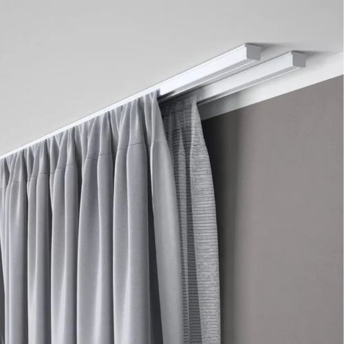 Double layer curtain tracks