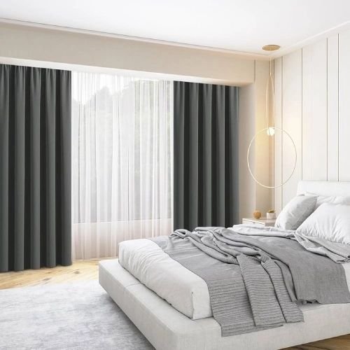 Eyelet blackout curtains
