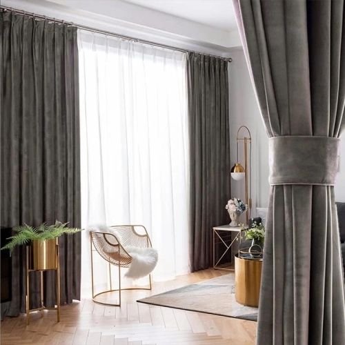 Sheer velvet curtain fabric