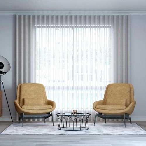 Linen sheer window curtains white