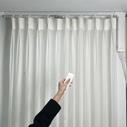 Motorized wave curtains