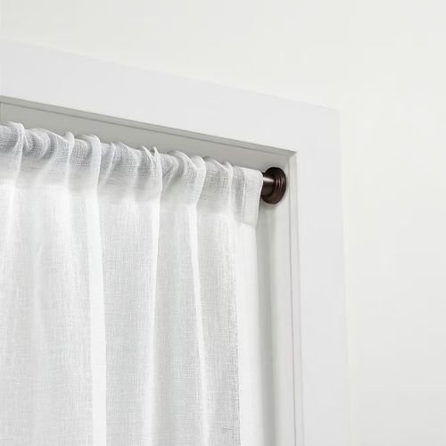 Tension rod curtain setup