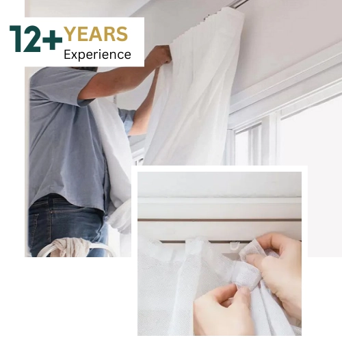 White curtain installation service