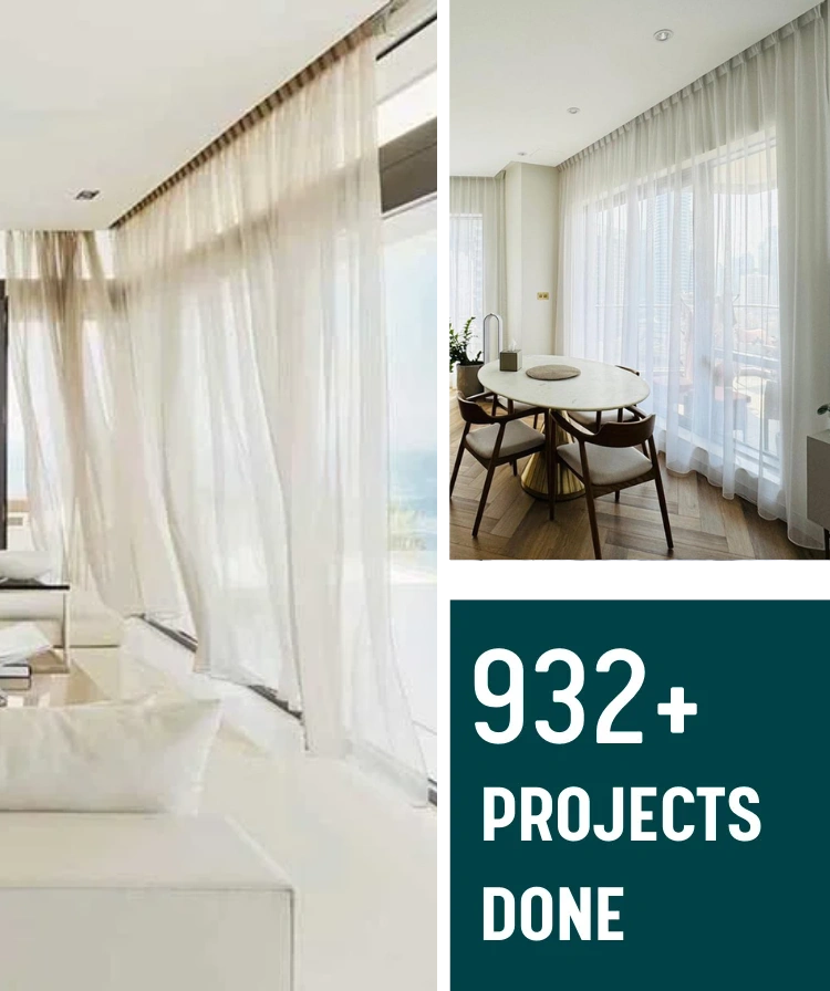 White sheer window curtains Dubai