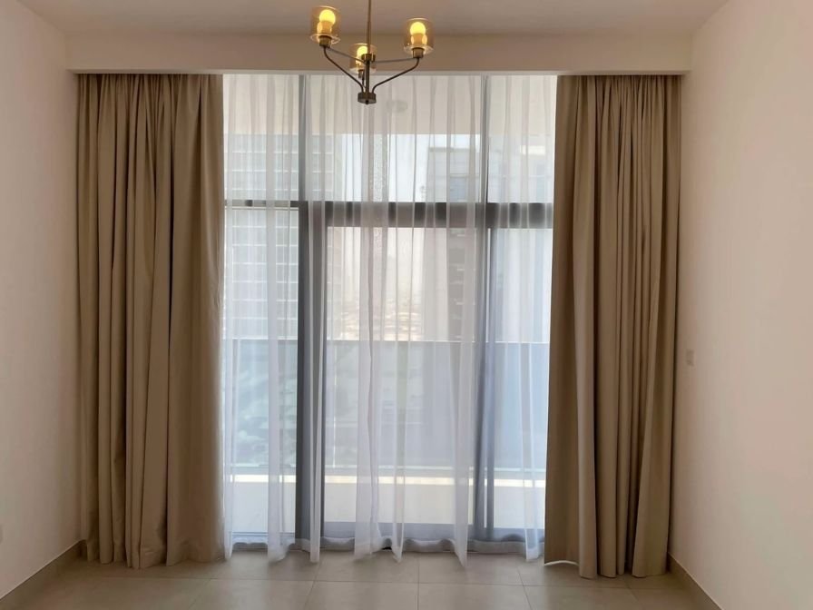 Sheer blackout layered window curtains