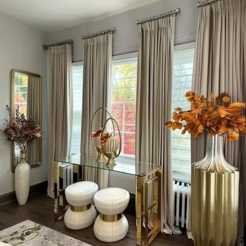 Custom made velvet curtains