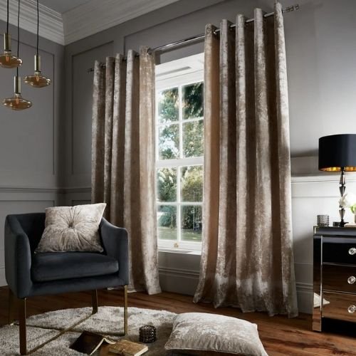 Crushed velvet curtain fabric