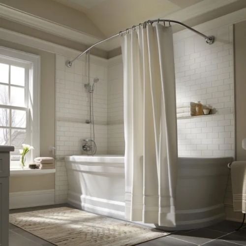 Curved curtain rail tracks