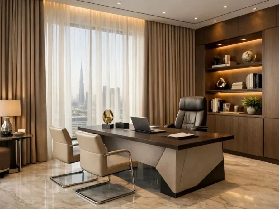 Custom sizing office window curtains