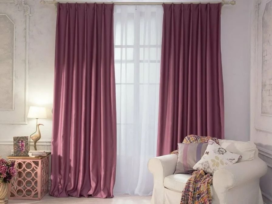 Pink curtain size customization