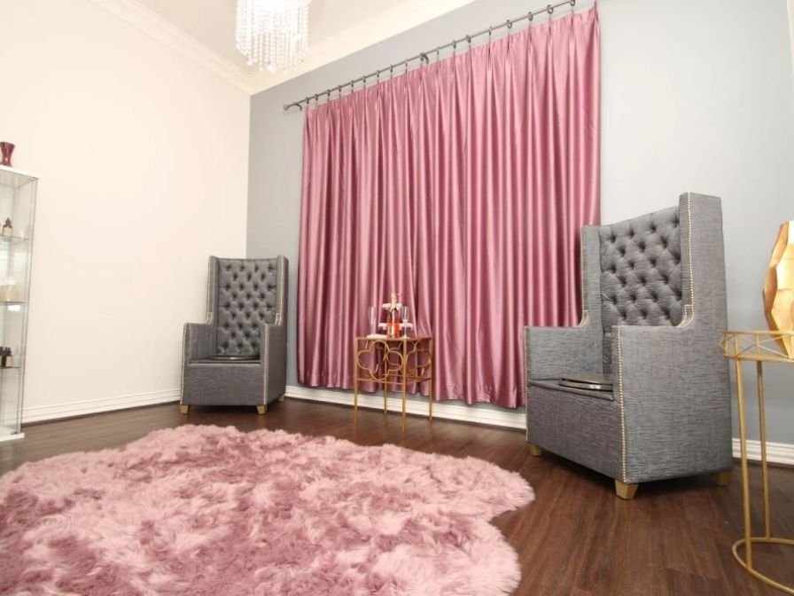 Pink curtain fabric options