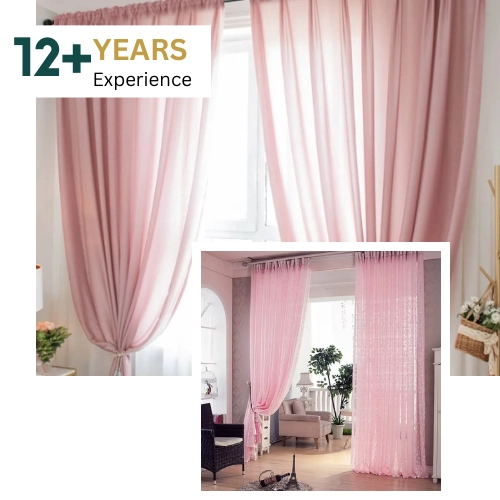 Pink curtain installation Dubai