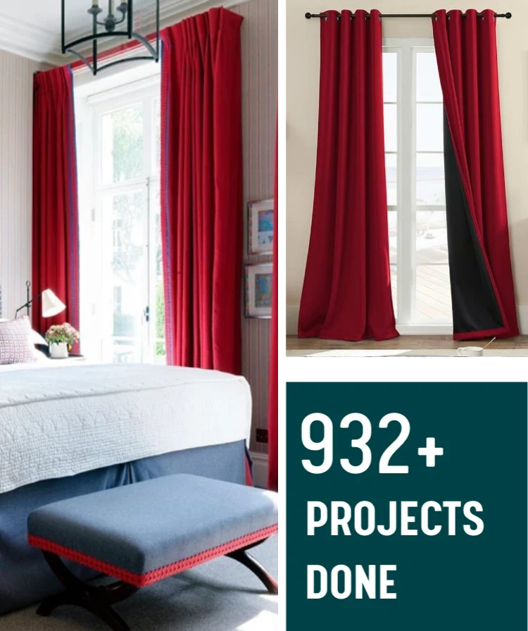 Red curtains usage Dubai