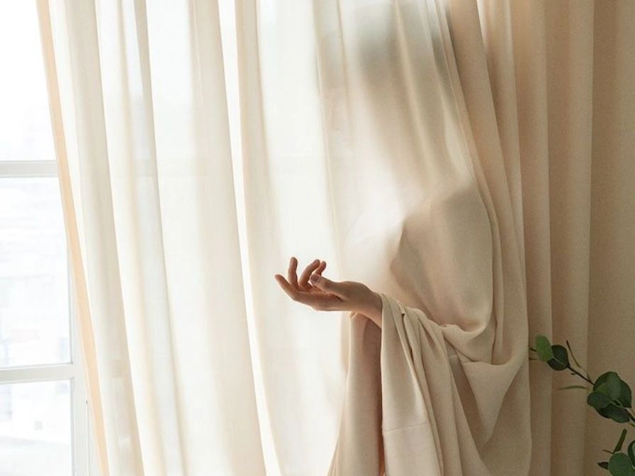 Soft chiffon drapes creating elegance