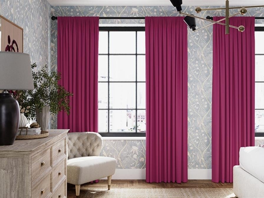 Custom pink curtain designs