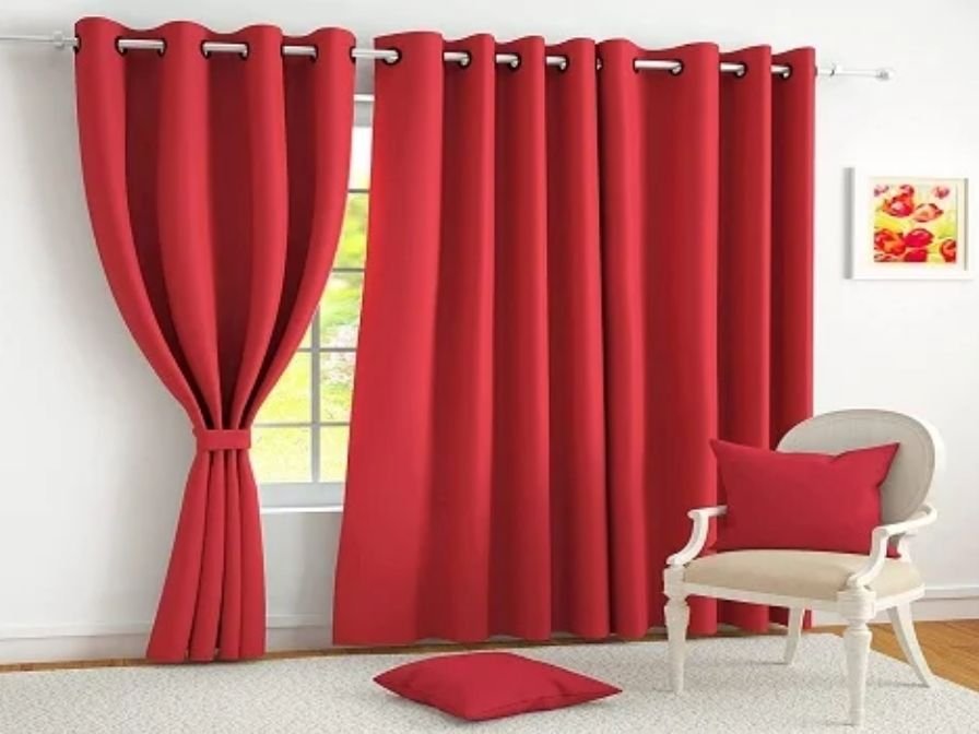 Custom red curtain designs